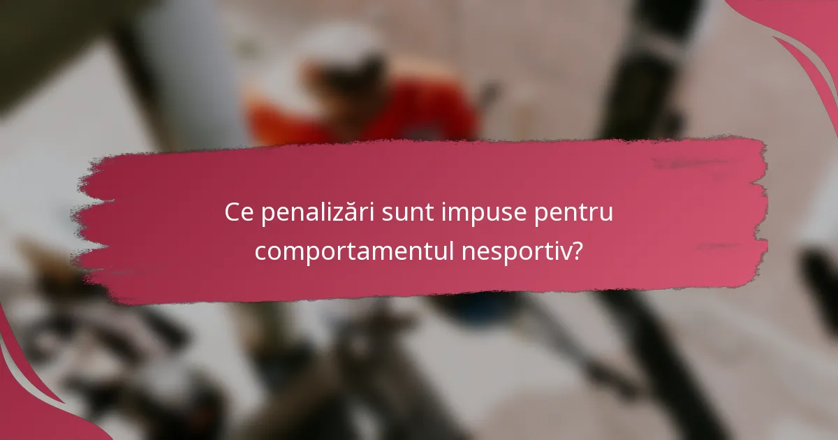 Ce penalizări sunt impuse pentru comportamentul nesportiv?